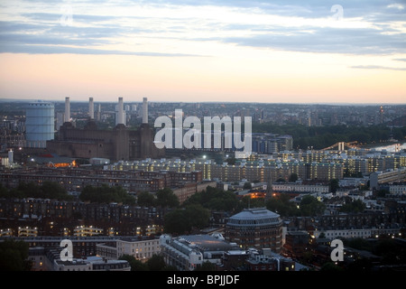 Twilight-Blick über London Milbank Turm entnommen Stockfoto
