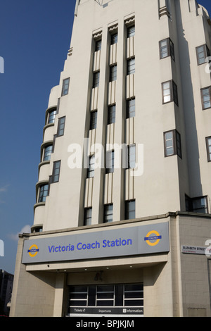 Eingang der Victoria Coach Station, London, UK Stockfoto