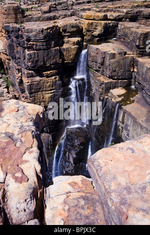 König George Wasserfälle sind der Kimberley-Region höchste Einzel-Tropfen Wasserfälle Blick von Gardner Plateau Western Australia Stockfoto