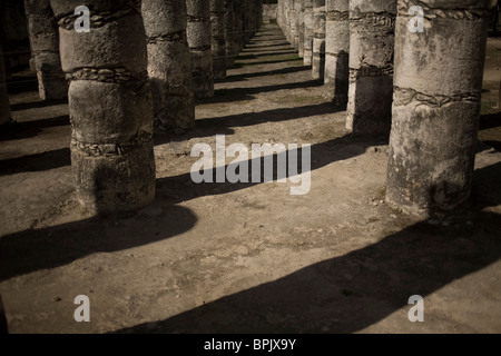 Die Gruppe der Tausend Säulen an den Maya-Ruinen von Chichen Itza in Yucatan-Zustand in der mexikanischen Halbinsel Yucatan Stockfoto