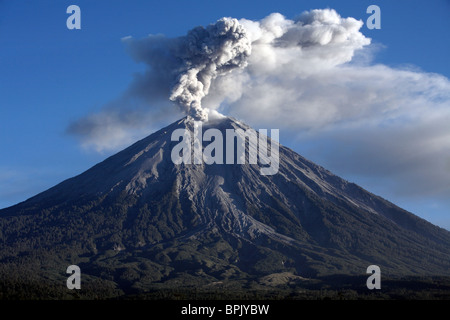 21. Juni 2008 - Semeru Ausbruch, Insel Java, Indonesien. Stockfoto