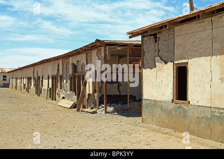 Alte Häuser, Geisterstadt Humberstone Bergbau, ein UNESCO-Weltkulturerbe im Norden Chiles Stockfoto