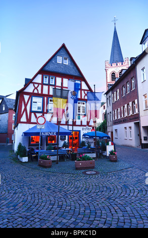 Halbe Fachwerkhaus in Bacharach, Rheinland-Pfalz, Deutschland Stockfoto