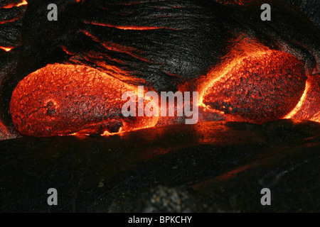 25. Oktober 2004 - Kilauea Pahoehoe-Lava Flow, Big Island, Hawaii. Stockfoto