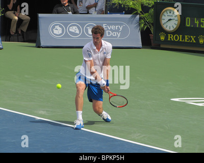 ANDY MURRAY (Großbritannien) gewinnen Spiel gegen Roger Federer (Schweiz), ROGERS CUP-Finale, TORONTO, Kanada, 15. August 2010 Stockfoto