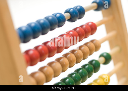 Nahaufnahme von einem bunten Abacus. Stockfoto
