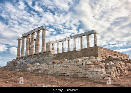 Poseidon Tempel am Kap Sounion in Attika Region von Griechenland. Stockfoto