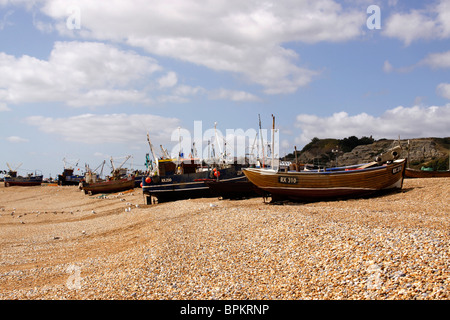 NOSTALGISCHER STADE BEACH. ROCK-A-NORE HASTINGS. 2009 Stockfoto