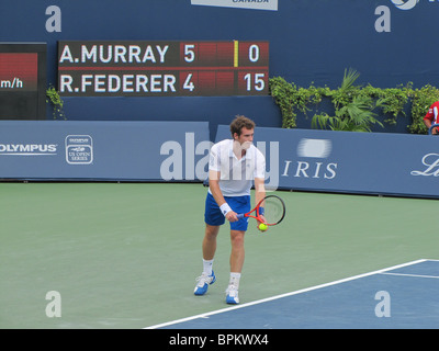 ANDY MURRAY (Großbritannien) gewinnen Spiel gegen Roger Federer (Schweiz) Finale, ROGERS CUP, TORONTO, Kanada, 15. August 2010 Stockfoto