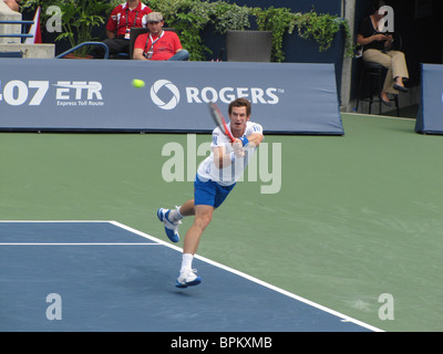 ANDY MURRAY (Großbritannien) gewinnen Spiel gegen Roger Federer, ROGERS CUP, TORONTO, Kanada, 15. August 2010 Stockfoto