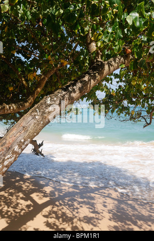 Der Blick auf den Indischen Ozean von Unawatuna Beach, Galle, Sri Lanka, während eines Besuchs im Jahr 2010 getroffen. Stockfoto