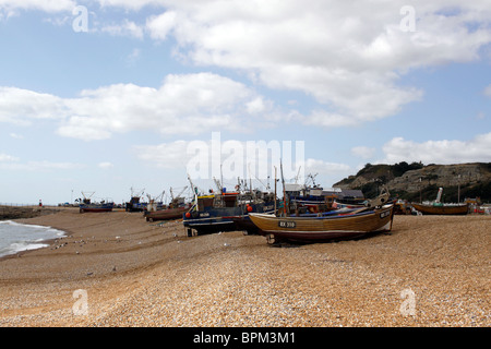 NOSTALGISCHER STADE BEACH. ROCK-A-NORE HASTINGS. 2009 Stockfoto