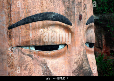 Leshan Grand Buddha Sichuan China, Augen und Nase Stockfoto