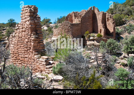 Halsabschneider Burg Einheit Ruinen, Hovenweep National Monument nordwestlich von Cortez, Colorado. Stockfoto