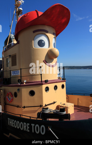 groß angelegte Nachahmung Schlepper, Gesicht, genannt ´Theodore Too´ in Halifax, Nova Scotia, atlantischen Canada.Photo von Willy Matheisl festgemacht Stockfoto