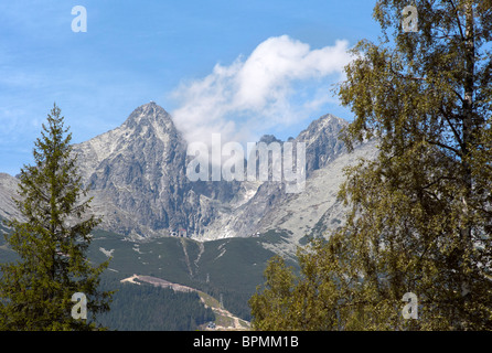 Lomnicky Stit, hohe Tatra, von Tatranska Lomnica Stockfoto