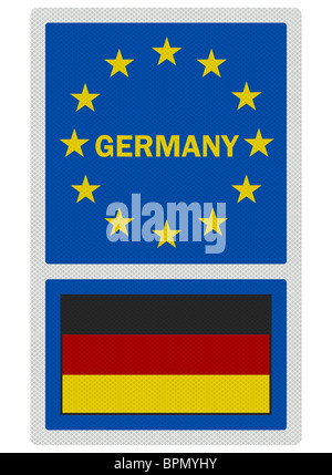 EU unterzeichnet Serie - Deutschland (in englischer Sprache), fotorealistische, isoliert auf weiss Stockfoto