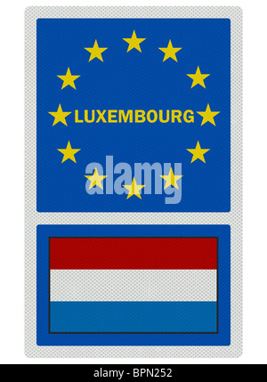 EU unterzeichnet Serie - Luxemburg, Foto-realistische, isoliert auf weiß Stockfoto