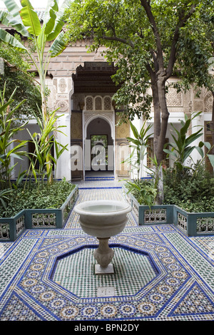 Terrasse von der Bahia Palast in Marrakesch, Marokko Stockfoto