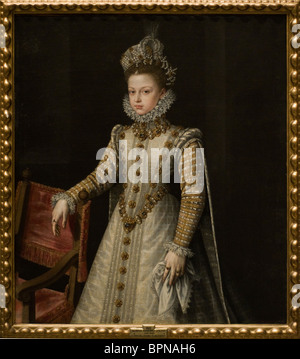 Alonso Sanchez Coello La Infanta Isabel Clara Eugenia 1579 XVI th Jahrhundert Museo del Prado - Madrid Stockfoto