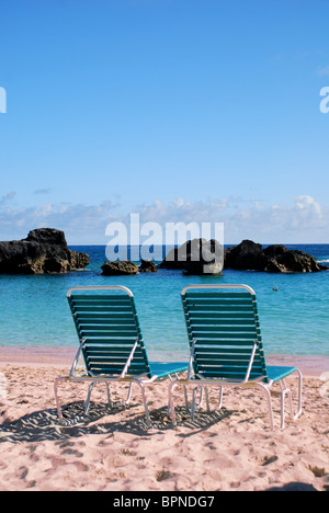 Die rosa Bermuda Sand im Osten Whale Bay Beach, Southampton Bermuda Stockfoto