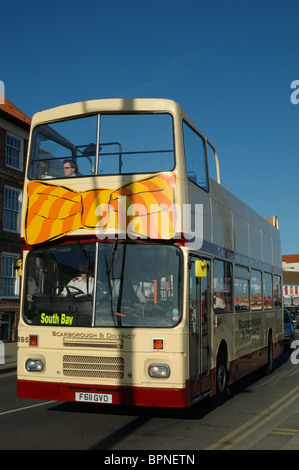 Open top, double Decker Bus, Scarborough, North Yorkshire, England, UK Stockfoto