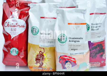 Pakete von Starbucks coffee Stockfoto
