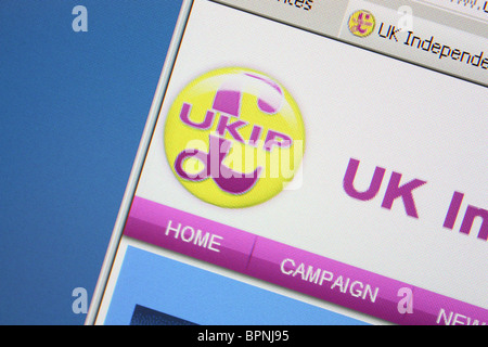 United Kingdom Independence Party UKIP-Webseite Stockfoto