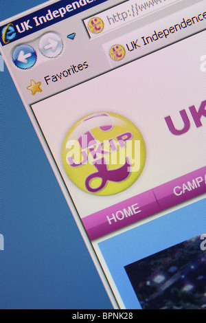 United Kingdom Independence Party UKIP-Webseite Stockfoto