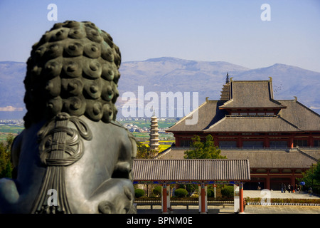 Löwenkopf-Blick vom Chongsheng Tempel Komplex Dali Yunnan China. Stockfoto