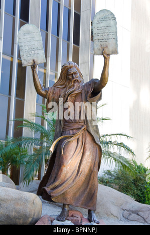 Bronze Skulptur Moses mit 10 Gebote, Crystal Cathedral, Kalifornien, USA Stockfoto