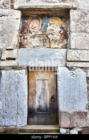 Details der Densus Kirche in Hunedoara Grafschaft, Rumänien. Stockfoto