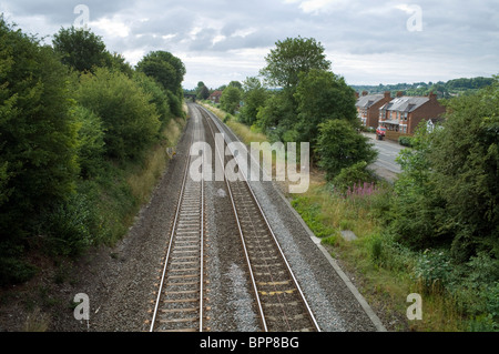 Chiltern Bahnlinie und Spuren, die nach Osten von West Wycombe nach High Wycombe Stockfoto