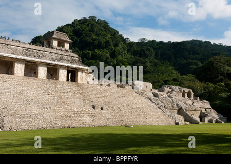 Der Palast, Maya-Ruinen von Palenque, Mexiko Stockfoto