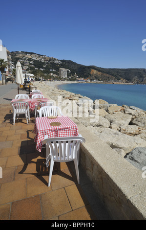 Restaurant Marina Espanola, Hafen, Javea, Spanien Stockfoto