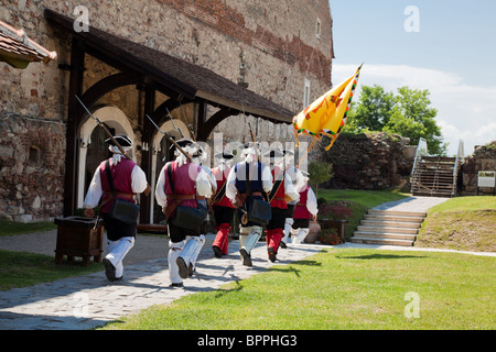 Die Wache ändern bei Alba Carolina Festung in Alba Iulia, Rumänien. Stockfoto