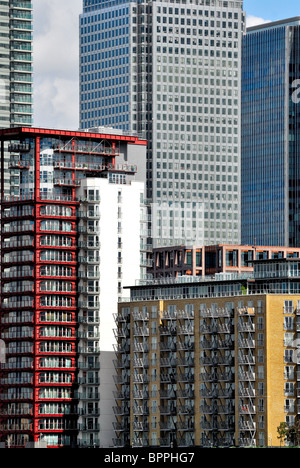 Nahaufnahme eines modernen Apartments im Canary Wharf, London Stockfoto