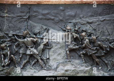 Detail des Stephanus die große Statue vor dem Kulturpalast in Iasi, Rumänien. Stockfoto