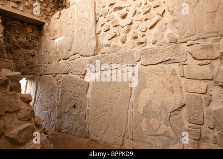 Galerie der Tänzer, Dazantes, alten Zapoteken Hauptstadt, Monte Alban, Oaxaca, Mexiko Stockfoto