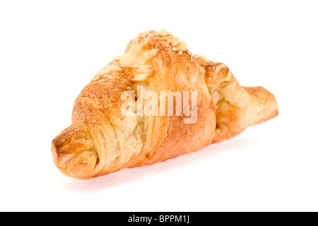 Croissant mit Käse isoliert auf weißem Hintergrund. Stockfoto