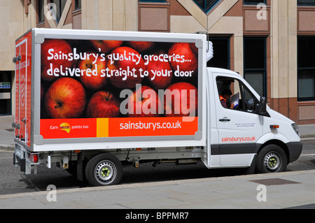 Sainsburys Lebensmittel Lieferwagen Stockfoto