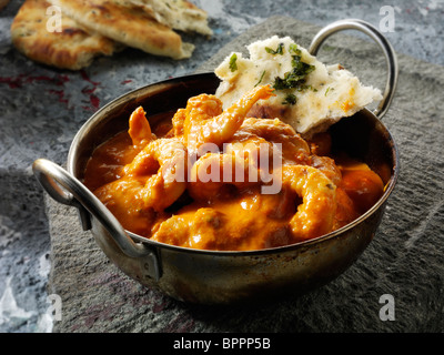 Makhani Garnelecurry & Reis, indisches Essen Rezept Bilder, Fotos & Bilder Stockfoto