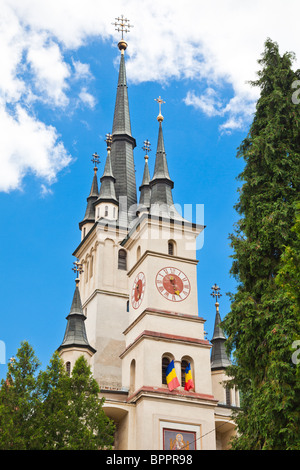 St.-Nikolaus-Kirche in der Stadt Brasov, Rumänien. Stockfoto