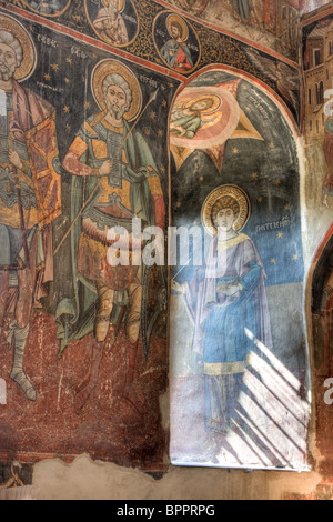 Details der Targoviste Königshof Kirche in Rumänien. Stockfoto