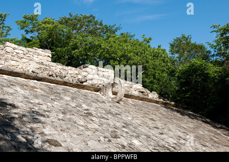 Großer Ballspielplatz, Coba, Yucatan, Mexiko Stockfoto