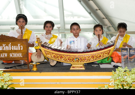 Klassische Kinderorchester, International Airport, Bangkok, Thailand Stockfoto