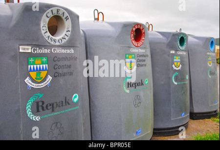 Recycling-Container Irland Stockfoto