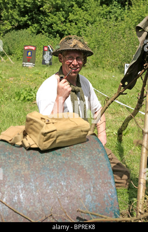 Ein WW2 Reenactment männliches Mitglied in der Uniform der britischen Tommy Stockfoto