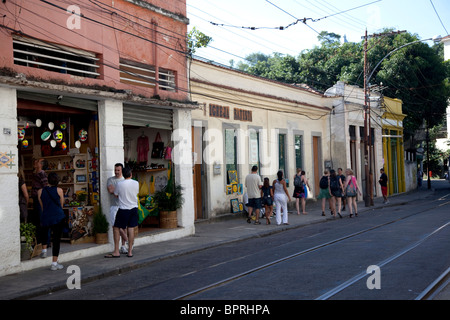 Santa Teresa, die Hügel böhmischen Bezirk von Rio De Janeiro, Brasilien, die schnell gentrified geworden ist. Stockfoto