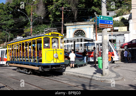 Santa Teresa, die Hügel böhmischen Bezirk von Rio De Janeiro, Brasilien, die schnell gentrified geworden ist. Stockfoto